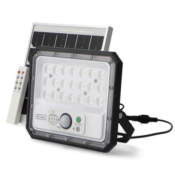 Projecteur solaire LED avec capteur 50 W ARAS 4 000 K ou 6 000 K IP65 avec télécommande Ledme
