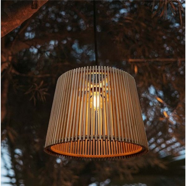 Luminária pendente OKINAWA, E27, para uso externo, feita à mão com fibras naturais