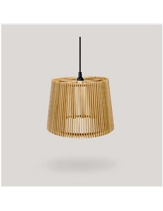 Lámpara de techo colgante OKINAWA, E27, para exterior, hecha a mano con fibras naturales