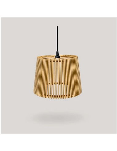 Lámpara de techo colgante OKINAWA, E27, para exterior, hecha a mano con fibras naturales