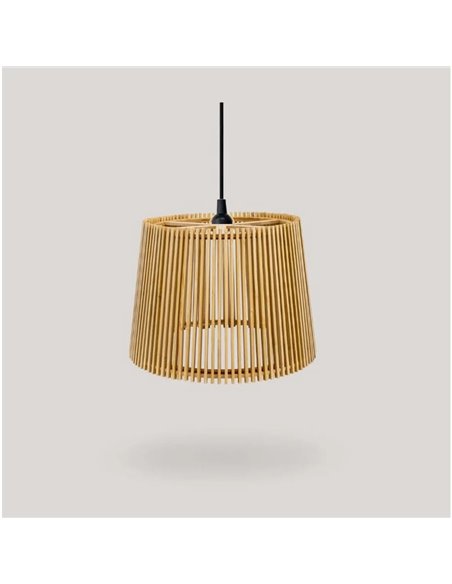 Suspension OKINAWA, E27, pour usage extérieur, fabriquée à la main avec des fibres naturelles