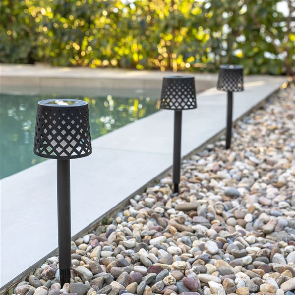 Pica solar LED GRETITA pack de 20 uds, con sensor crepuscular 8Lm, 3000K, negro






