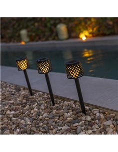 Espigão solar LED GRETITA, pacote com 20 unidades, com sensor crepuscular, 8Lm, 3000K, preto 2