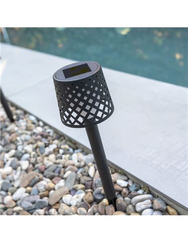 Pica solar LED GRETITA pack de 20 uds, con sensor crepuscular 8Lm, 3000K, negro






