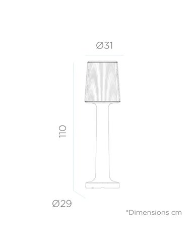 Lámpara de pie LED de exterior con cable CARMEN 110, blanco frío o blanco cálido