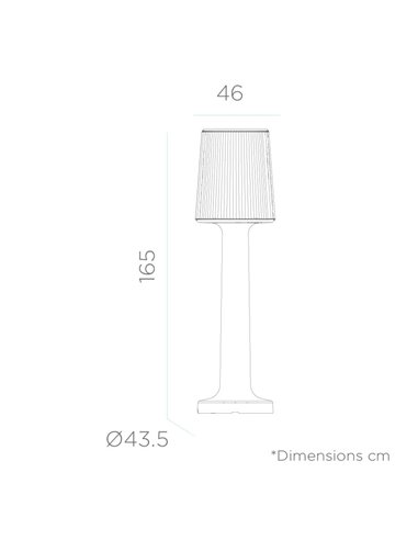 Lampadaire d'extérieur LED CARMEN 165 avec câble, blanc froid ou blanc chaud
