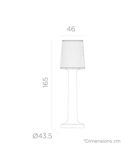 Lámpara de pie LED de exterior con cable CARMEN 165, blanco frío o blanco cálido