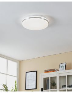 Plafón LED de Techo y Pared para Baño PINETTO IP44 15,6W 4000K Blanco y Cromo 900365 Eglo 2