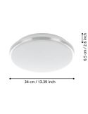 Luminária de teto e parede LED branca e cromada PINETTO IP44 15,6W 4000K para banheiro Medidas 900365 Eglo