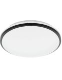 Plafonnier LED PINETTO noir et blanc IP44 Ø340mm 15,6W 4000K pour salle de bain moderne style Eglo 900366