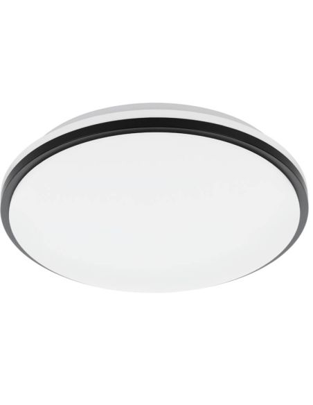 Plafonnier LED PINETTO noir et blanc IP44 Ø340mm 15,6W 4000K pour salle de bain moderne style Eglo 900366