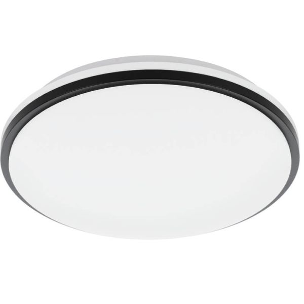 Luminária de teto LED PINETTO preta e branca IP44 Ø340 mm 15,6 W 4000 K para banheiro moderno estilo Eglo 900366