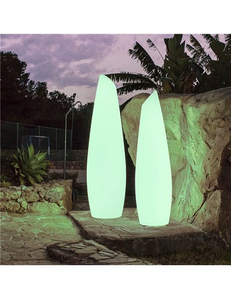 Lámpara de pie LED con batería recargable FREDO 140, luz RGB y fría