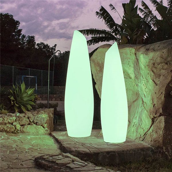 Lámpara de pie LED con batería recargable FREDO 140, luz RGB y fría