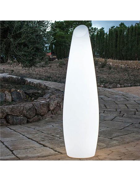 Lámpara de pie LED moderna de exterior con cable FREDO 140, luz fría o cálida