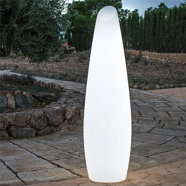Lámpara de pie LED moderna de exterior con cable FREDO 140, luz fría o cálida