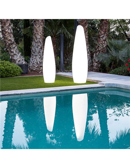 Lámpara de pie LED moderna de exterior con cable FREDO 140, luz fría o cálida