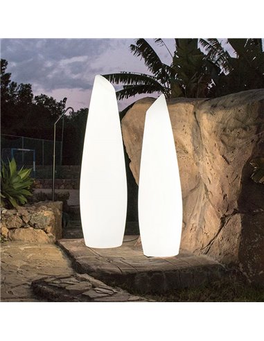 Lámpara de pie LED moderna de exterior con cable FREDO 140, luz fría o cálida