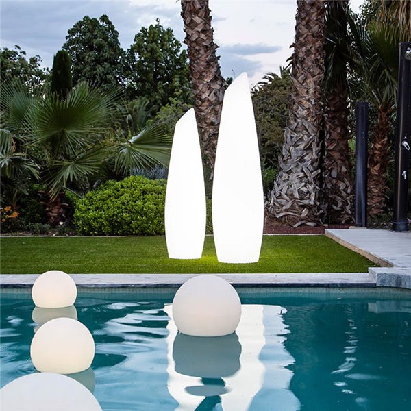 Lámpara de pie LED moderna de exterior con cable FREDO 140, luz fría o cálida