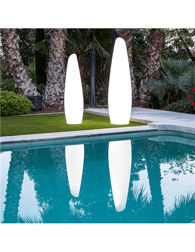 Lámpara de pie LED moderna de exterior con cable FREDO 140, luz fría o cálida