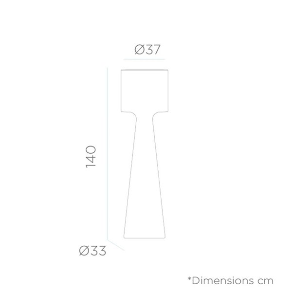 Lampadaire d'extérieur GRACE 140 LED avec câble, lumière froide ou chaude