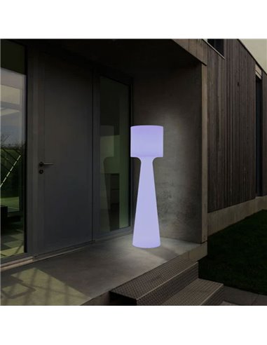 Lámpara de pie LED exterior con batería recargable GRACE 140, luz RGB y fría