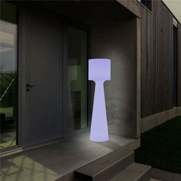 Luminária de piso externa LED recarregável GRACE 140 com luz RGB e luz branca fria