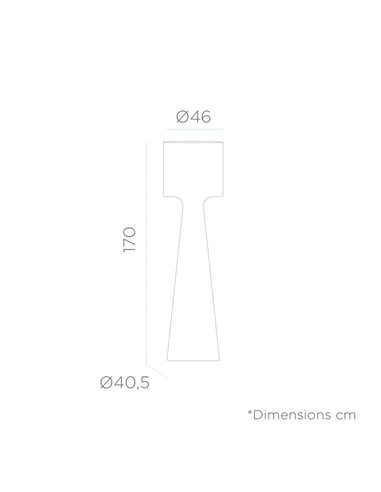 Lampadaire d'extérieur à LED rechargeable GRACE 170 avec lumière RVB et blanc froid