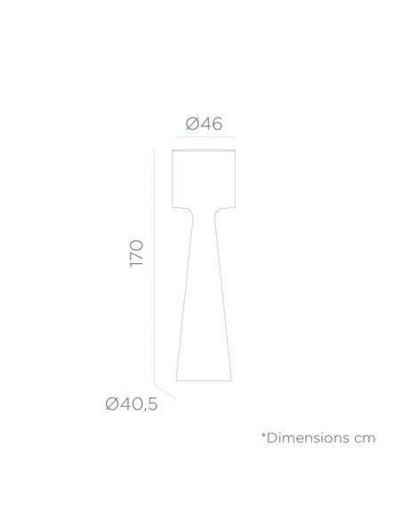 Lampadaire d'extérieur à LED rechargeable GRACE 170 avec lumière RVB et blanc froid