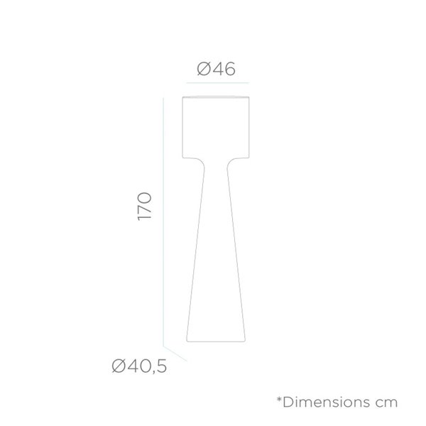 Lampadaire d'extérieur à LED rechargeable GRACE 170 avec lumière RVB et blanc froid