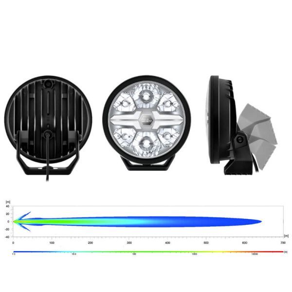 Faro Auxiliar LED HELLA Blade Black 7” con Luz de Carretera y Posición 12/24V IP66 1FJ 357 198-051 R10, R148, R149 Emark 50