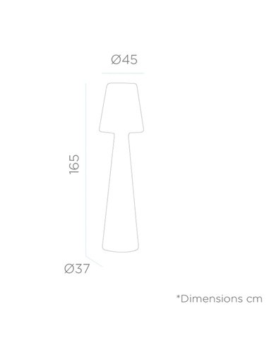 Lámpara de pie LED para exterior LOLA 165, con cable de luz fría o cálida