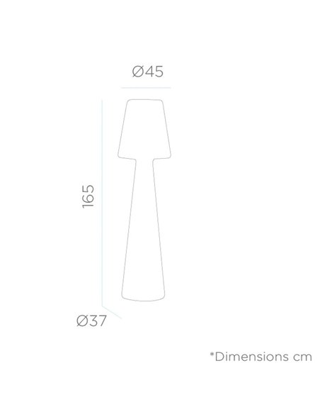 Luminária de chão LED para exterior LOLA 165, com cabo de luz fria ou quente