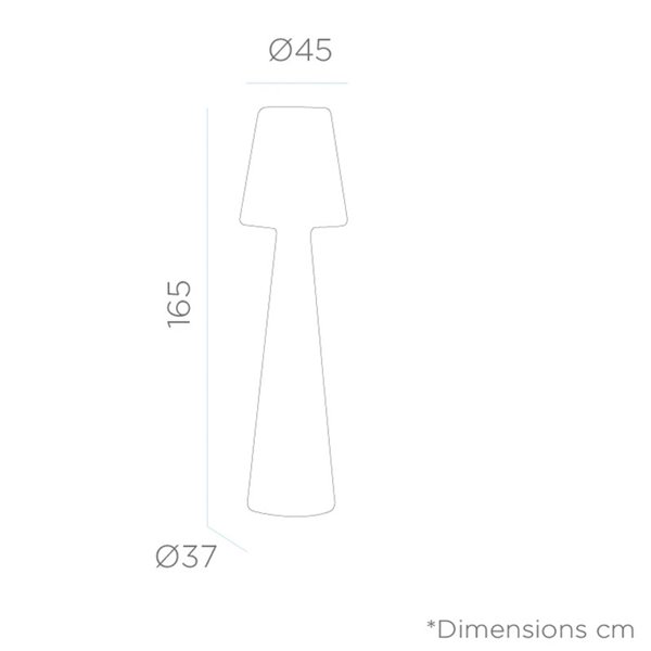 Luminária de chão LED para exterior LOLA 165, com cabo de luz fria ou quente