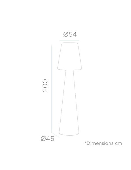 Lampadaire d'extérieur LED LOLA 200 avec câble, lumière froide ou chaude