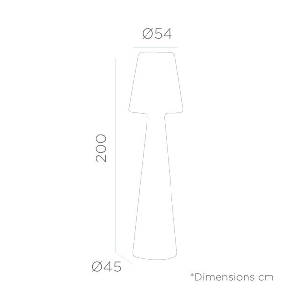Lámpara de pie LED exterior con cable LOLA 200, luz fría o cálida