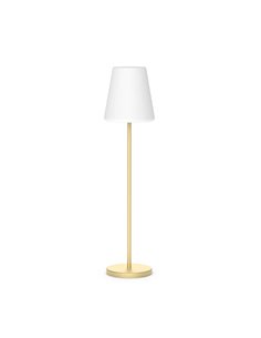 Lámpara de pie LED solar con batería externa LOLA SLIM 120, dorado, Luz RGB + fría + cálida