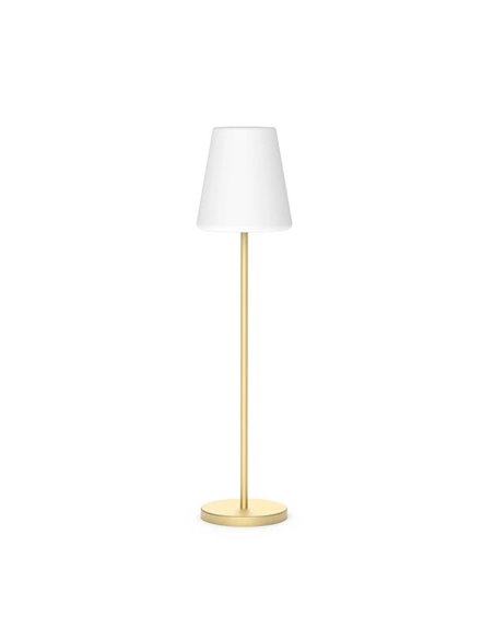 Lámpara de pie LED solar con batería externa LOLA SLIM 120, dorado, Luz RGB + fría + cálida