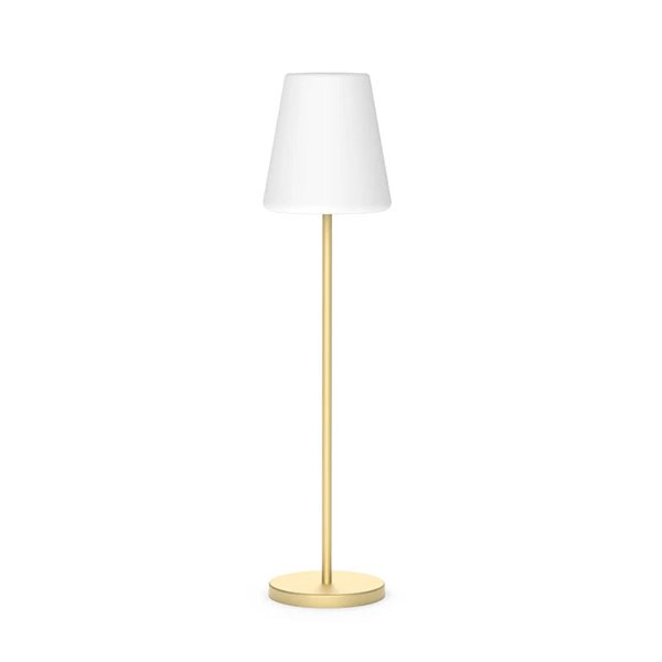 Lámpara de pie LED solar con batería externa LOLA SLIM 120, dorado, Luz RGB + fría + cálida