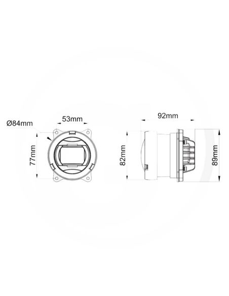 Medidas Farol baixo redondo de LED embutido 12/24V 1400lm homologado IP69K R10 R149 35805607