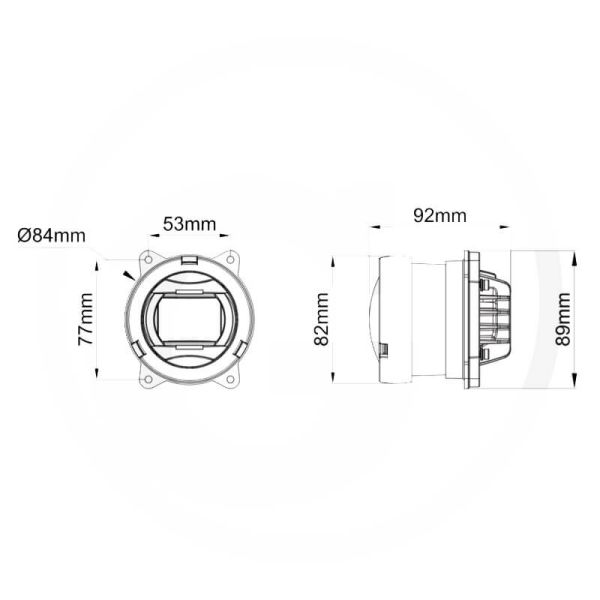 Medidas Faro LED de cruce redondo empotrable 12/24V 1400lm IP69K homologado R10 R149 35805607