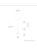 Lámpara de pie LED para exterior LOLA SLIM 180, con cable yute de luz fría y cálida, rosa o dorado