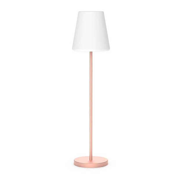 Lámpara de pie LED para exterior LOLA SLIM 180, con cable yute de luz fría y cálida, rosa o dorado