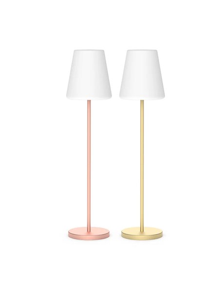 Lámpara de pie LED para exterior LOLA SLIM 180, con cable yute de luz fría y cálida, rosa o dorado