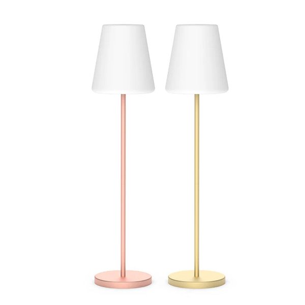 Luminária de chão LED para exterior LOLA SLIM 180, com cabo de juta para luz fria e quente, rosa ou dourado