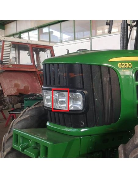 Faro LED John Deere AL178138 para Serie 6030 y 7030 | 12/24V | Luz de cruce, carretera y posición Homologado
