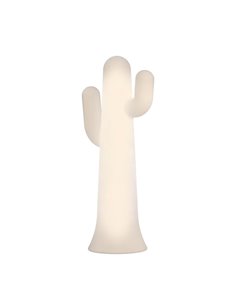 Lampadaire LED PANCHO 140 en forme de cactus, blanc avec câble extérieur, lumière froide ou chaude