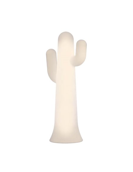 Lámpara de pie LED en forma de cactus PANCHO 140, blanco con cable para exterior, luz fría o cálida