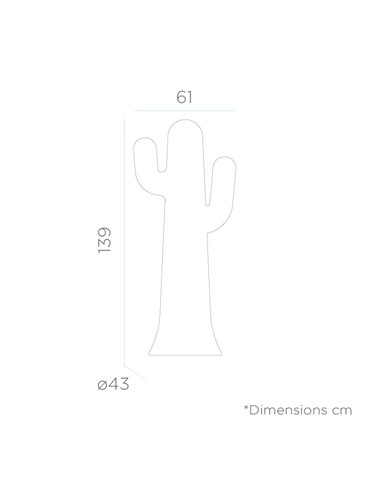 Lámpara de pie LED en forma de cactus PANCHO 140, blanco con cable para exterior, luz fría o cálida