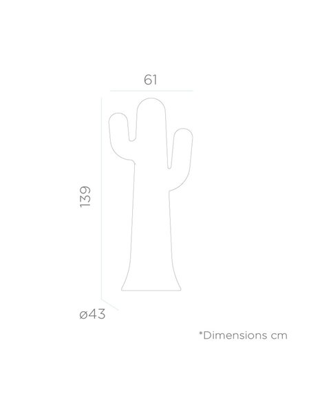 Lámpara de pie LED en forma de cactus PANCHO 140, blanco con cable para exterior, luz fría o cálida